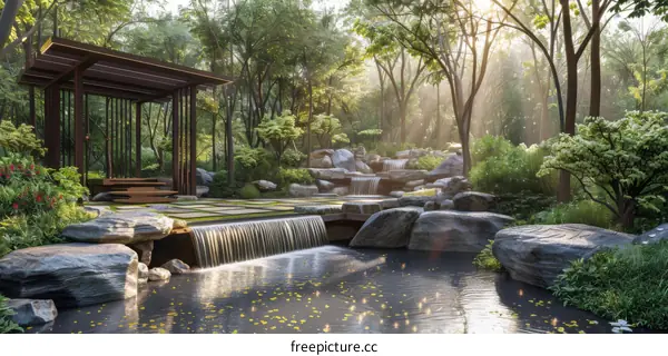 Scenic Chinese Garden Landscape