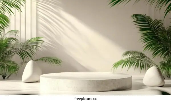 Minimalist Product Display with Natural Elements