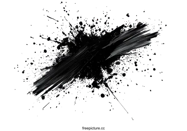 [Transparent Background PNG]Abstract Ink Splatters and Brush Strokes