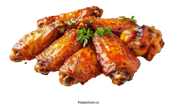 [Transparent Background PNG]Deliciously Crispy Baked Chicken Wings