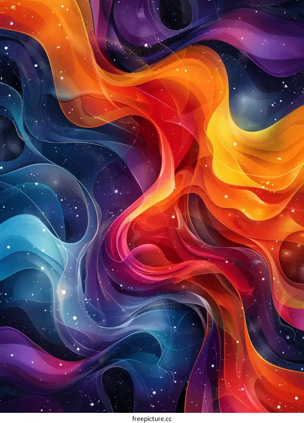 Colorful abstract painting with a hint of stars