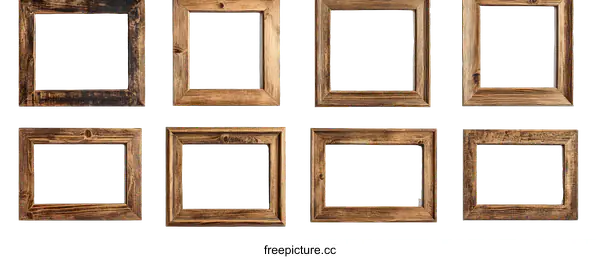 [Transparent Background PNG]Collection of Wooden Picture Frames