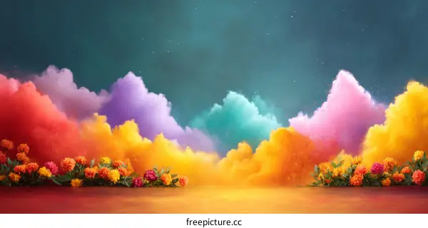Colorful Cloudscape Floral Arrangement