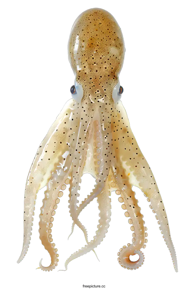 [Transparent Background PNG]A close up of a small octopus