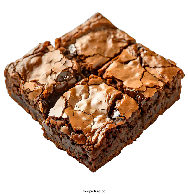 [Transparent Background PNG]Four Chocolate Chip Brownies