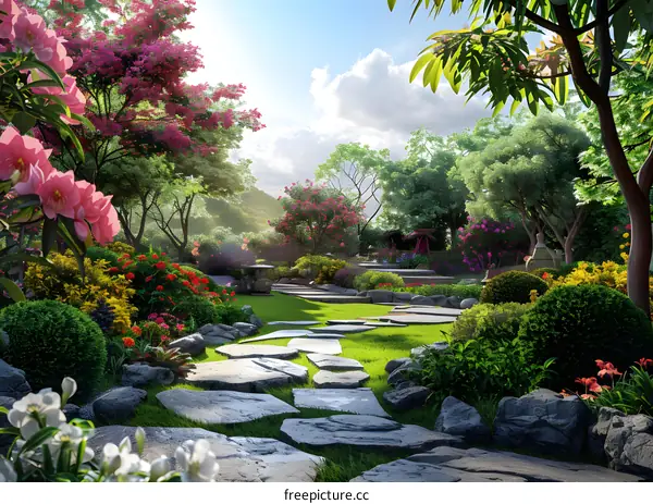 A lush botanical garden