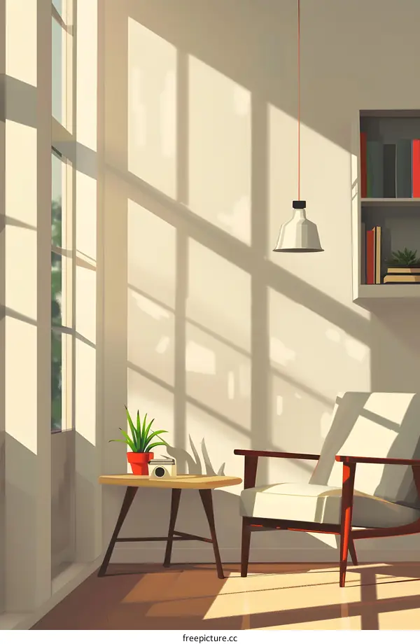 Sunlight Streaming Through a Window in a Cozy Room