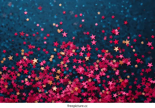 Colorful Star Confetti on Dark Background