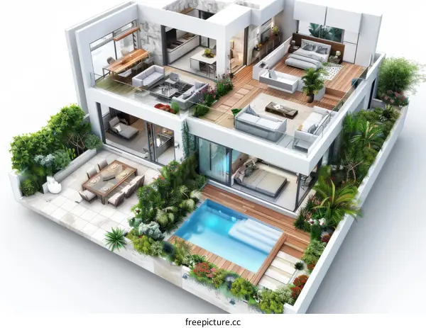 Modern house exterior and interior design