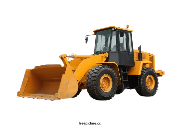 [Transparent Background PNG]Yellow Construction Bulldozer Isolated on White Background