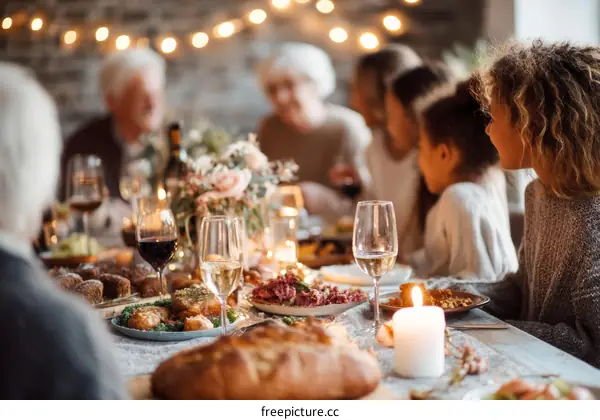 Happy Family Dinner Gathering