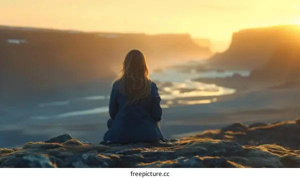 Lonely Woman in Iceland