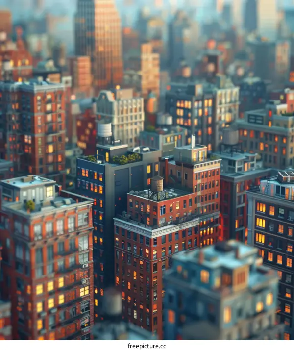 miniature city buildings