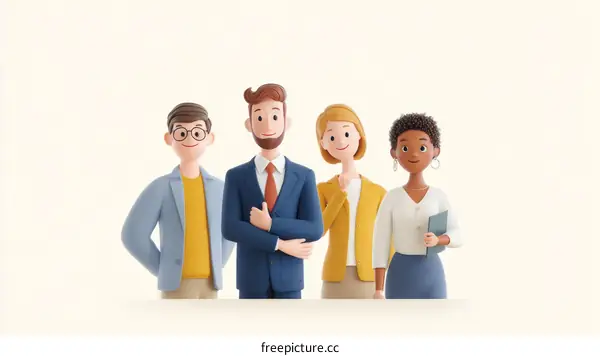 Cartoon Business Team Illustration