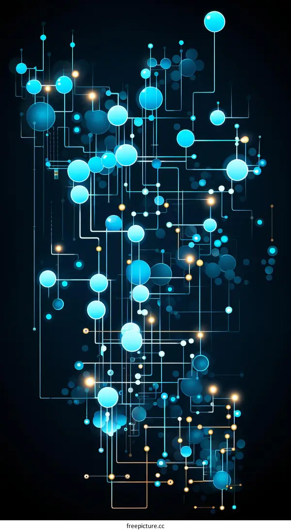 Blue and yellow technology background