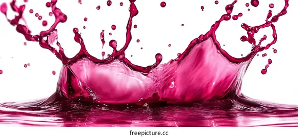 Vibrant Splash of Pink Liquid