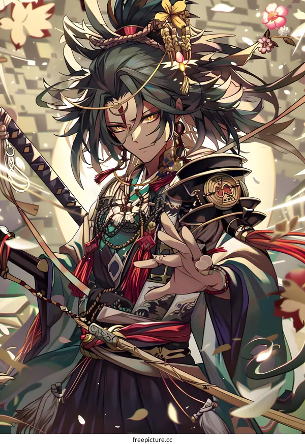 Anime Character with Swords and Jewelry