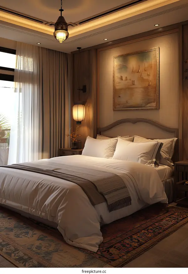 Elegant Bedroom Interior Design Illustration