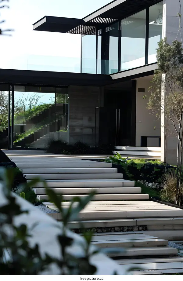 Modern Architecture Concrete Steps  Exterior Design