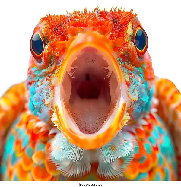 Colorful Bird Open Beak