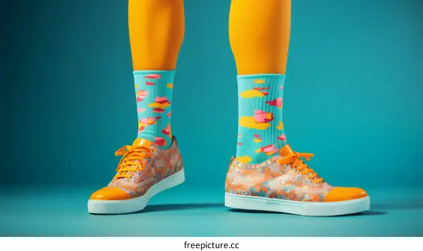 Colorful Socks and Sneakers: Fashionable Footwear