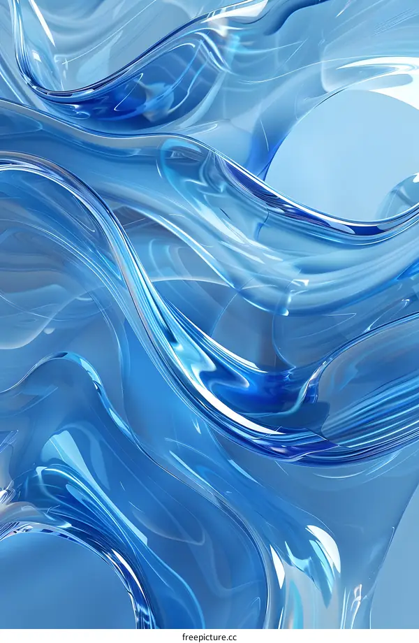 Abstract Blue Liquid Background with Swirling Texture