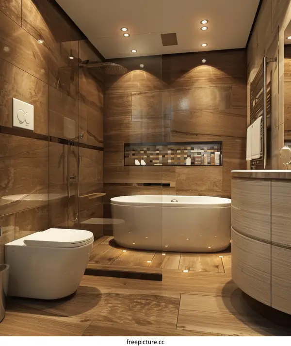 Modern Luxury Wooden Bathroom Design