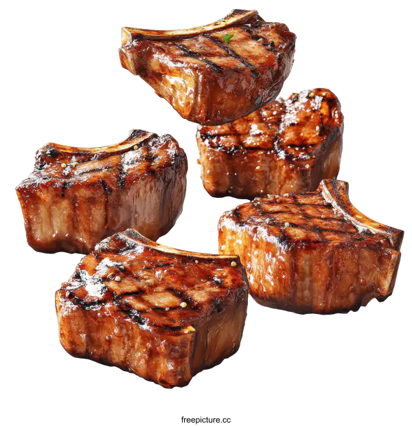 [Transparent Background PNG]Delicious Grilled Pork Chops