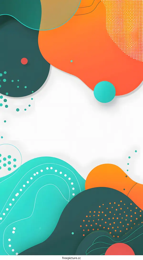 Abstract Background With  Colorful Shapes And Dots