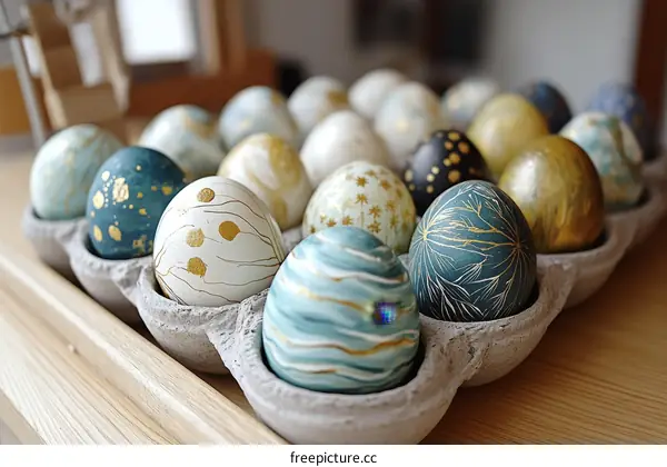 Easter Eggs Decorated with Artistic Designs