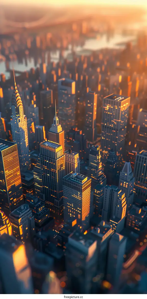 A Metropolis of Towering Skyscrapers and Illuminating Lights