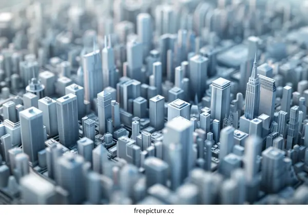 Abstract Cityscape Illustration of Modern Architecture