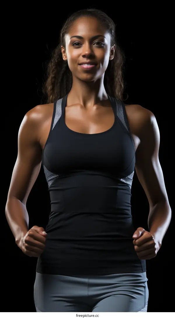 Portrait of a young African-American female runner