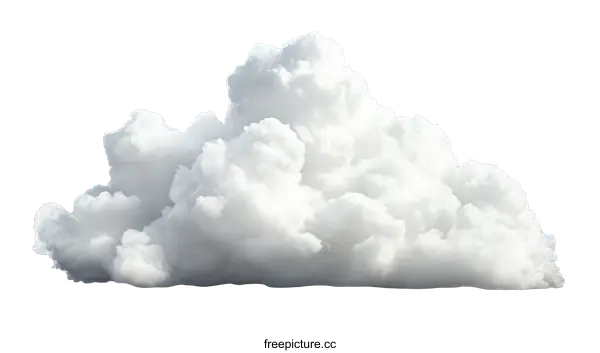 [Transparent Background PNG]Fluffy Cumulus Cloud Isolated on White Background