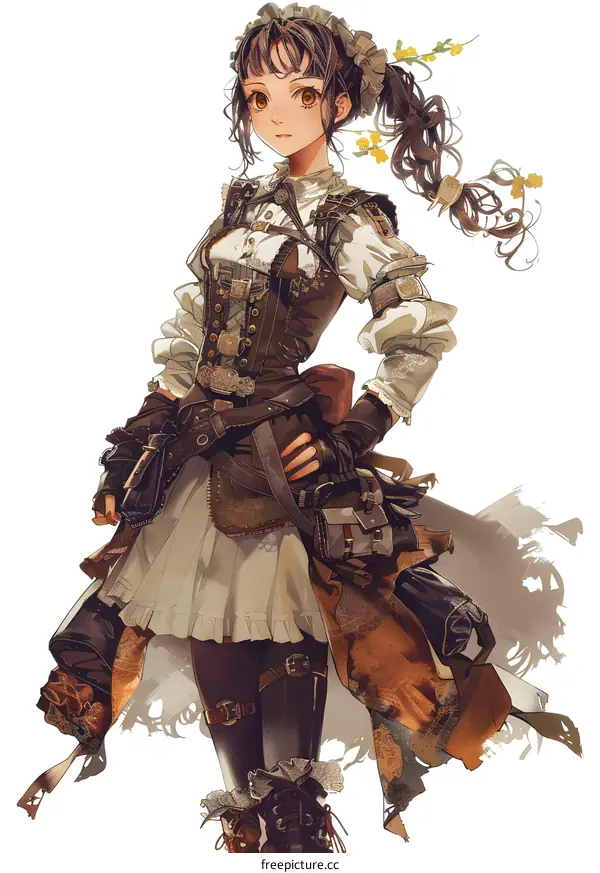 Steampunk Girl Character Illustration