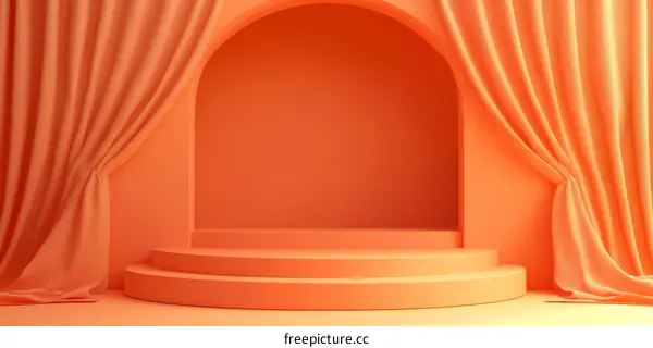 Coral Orange Archway Stage Display