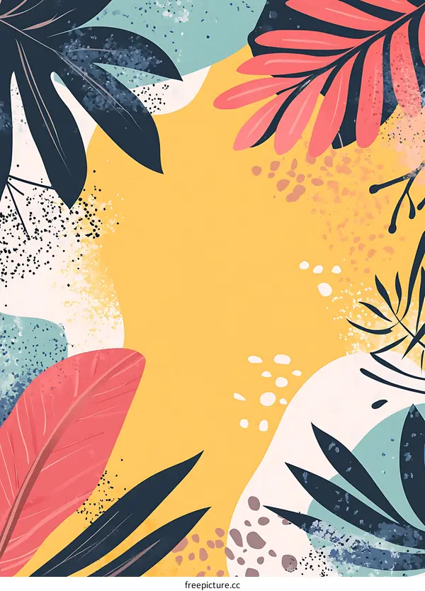 Tropical Leaves Abstract Background Illustration