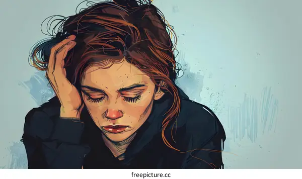 girl holding her head