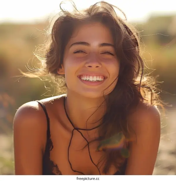 Smiling Woman Outdoors Portrait