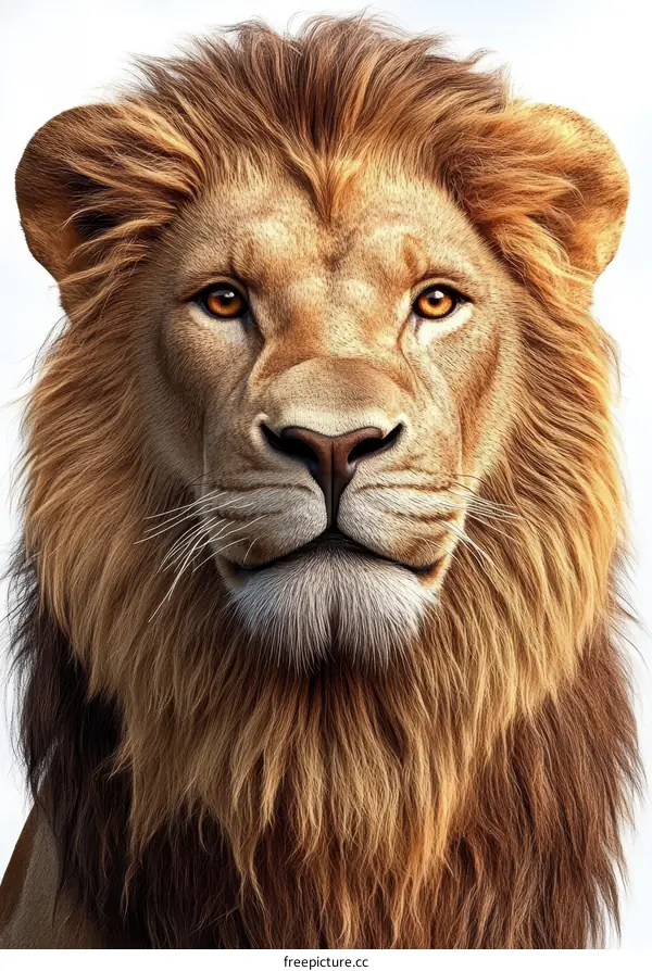 Close-up Portrait of a Majestic Lion