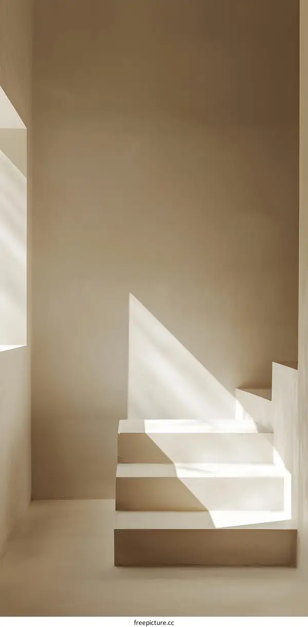 Minimalist White Concrete Stairs Interior Design