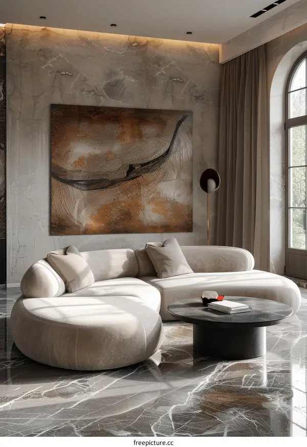 Modern minimalist interior design living room