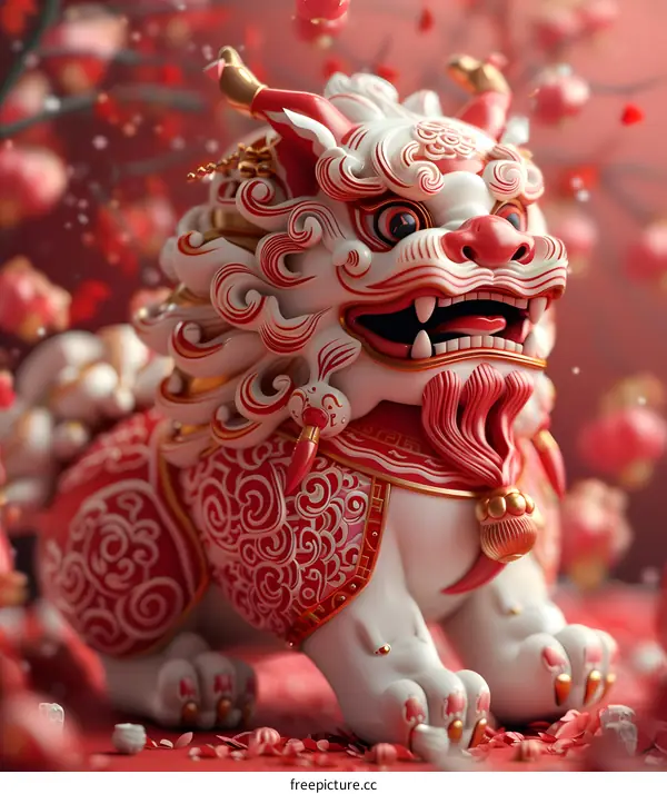 A lion dance to celebrate the Spring Festival