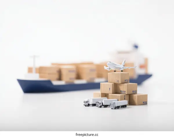 Cargo Transportation Logistics Miniature Scene