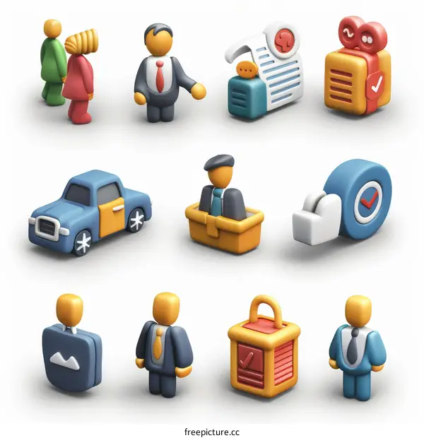 3D小人插画 商务办公元素