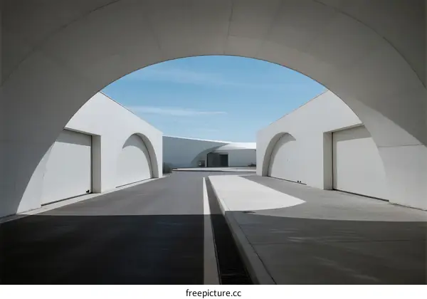 Modern Architectural Design with Arched Structures and Open Spaces