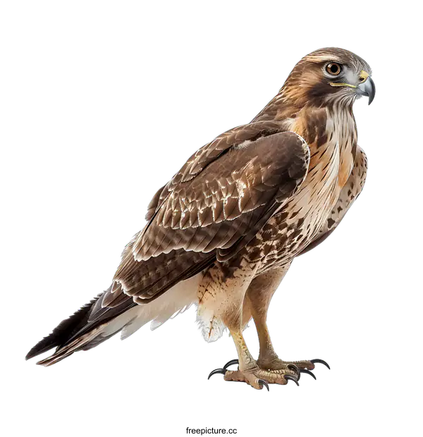 [Transparent Background PNG]A red-tailed hawk with a white background