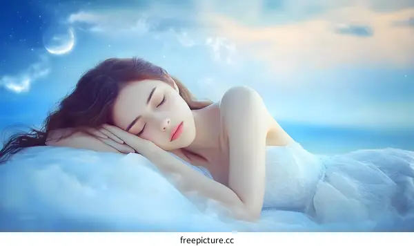 Sleeping Beauty with Clouds and Stars
