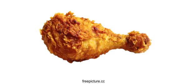 [Transparent Background PNG]Crispy Fried Chicken Leg Isolated on White Background