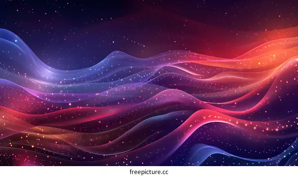 Colorful Waves and Nebula